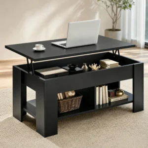 Lift Top Coffee Table, Expandable Coffee Table with Hidden Storage, Convertible to Laptop Desk